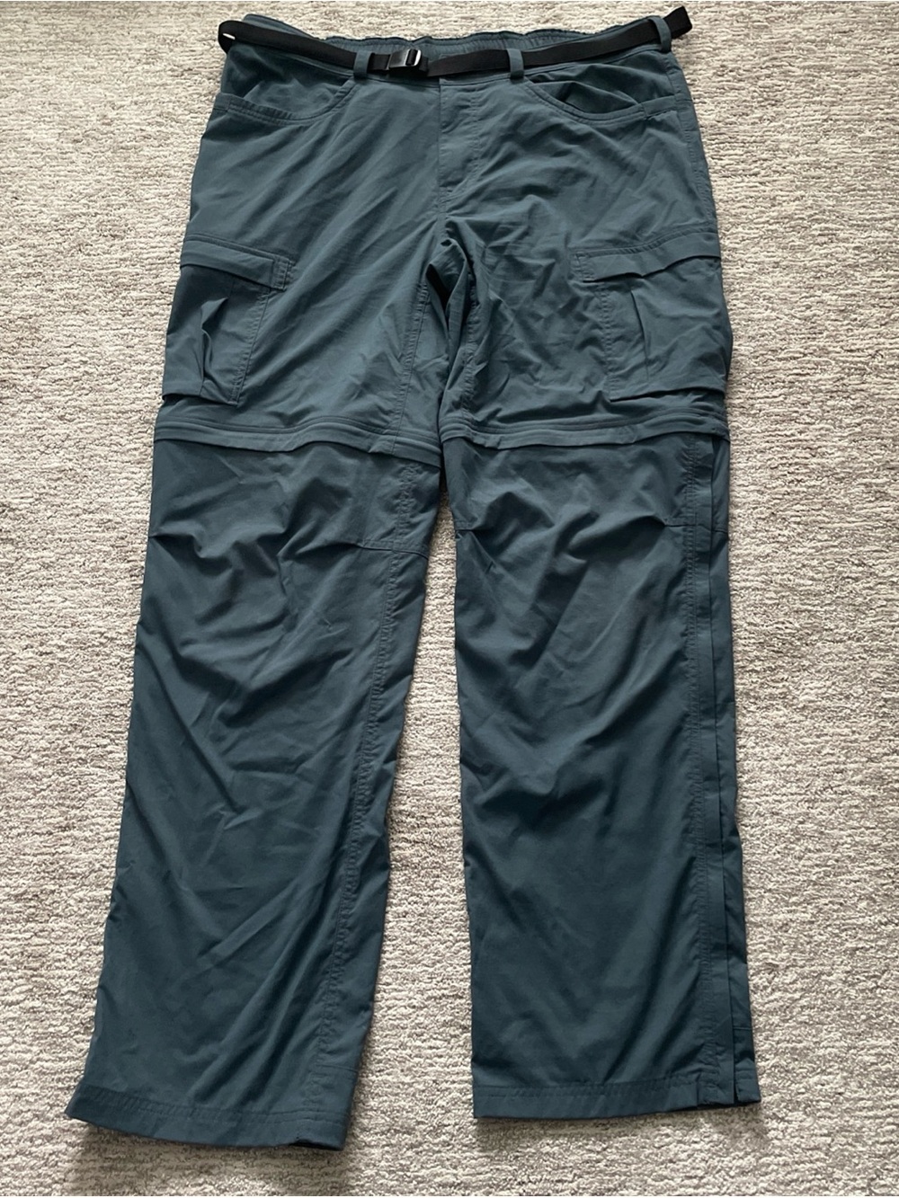 REI Co-op Mens 40x36 Sahara Convertible Hiking Pants Stone Blue Lightweight